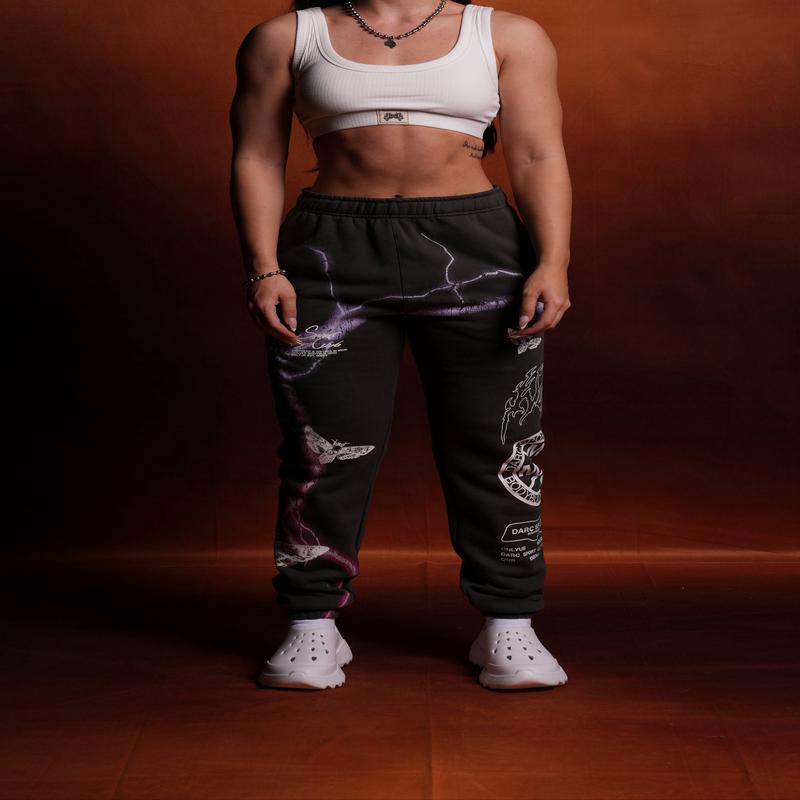 Charged Up She Post Lounge Sweats in Wolf Gray