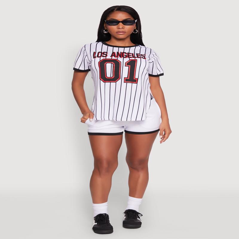 Los Angeles 01 Pinstripe Baseball Jersey