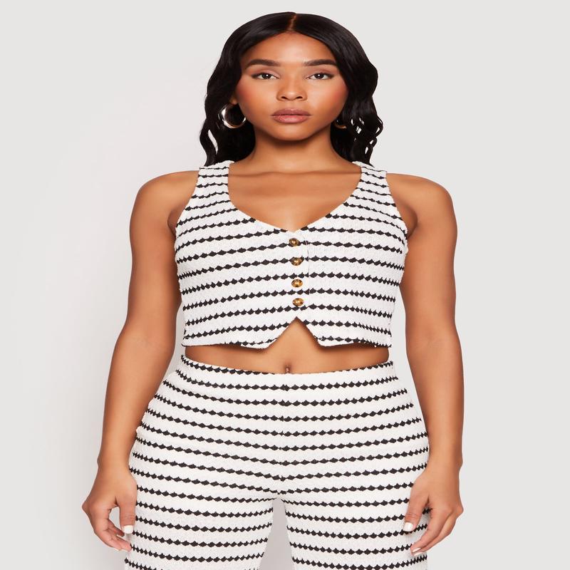 Madden Girl Crochet Striped Vest