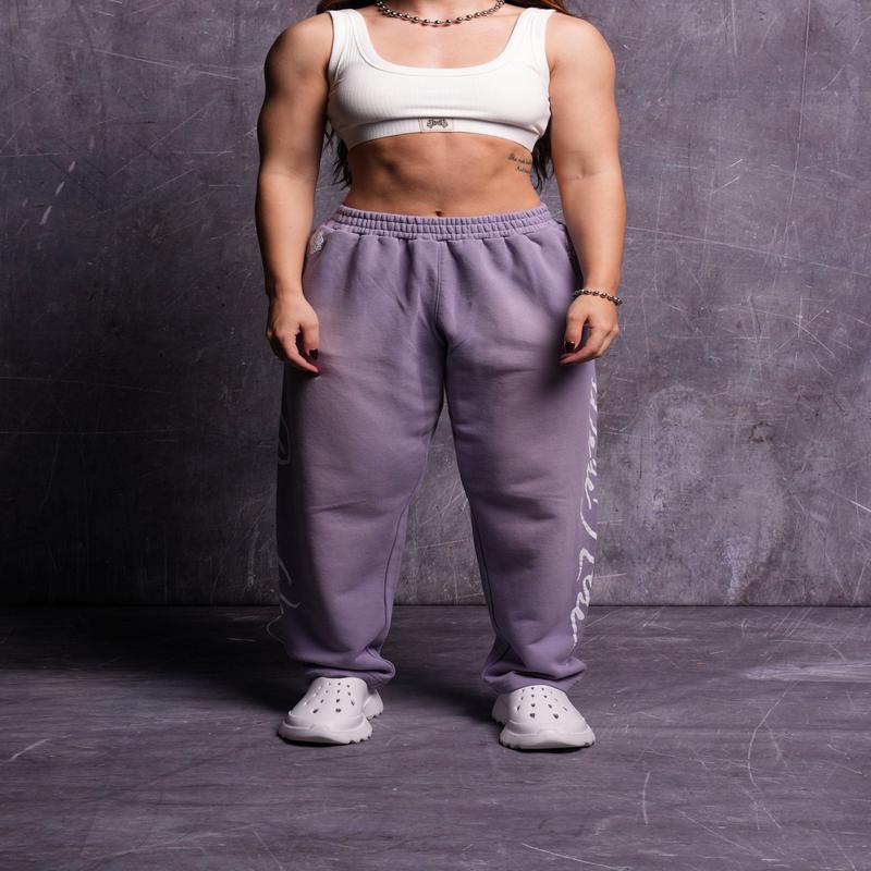 Roses While We're Here She Kumite Sweat Pants in Darc Orchid Sun Fade