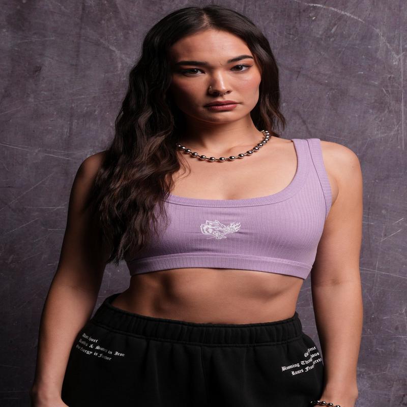 Roses While We're Here Wellness Bra in Ghost Orchid