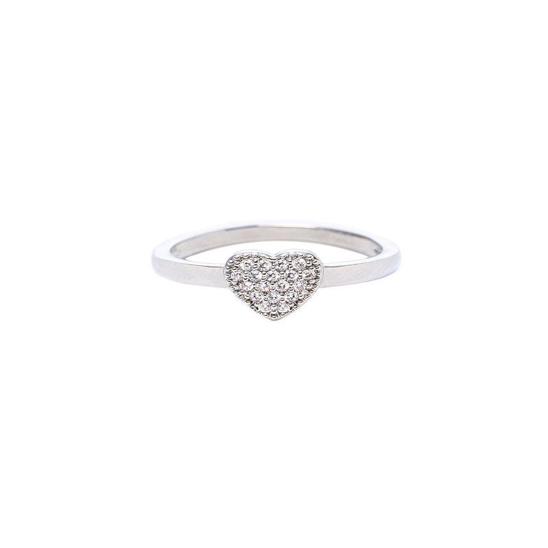 ROXANE HEART RING IN SILVER WITH ZIRCONS