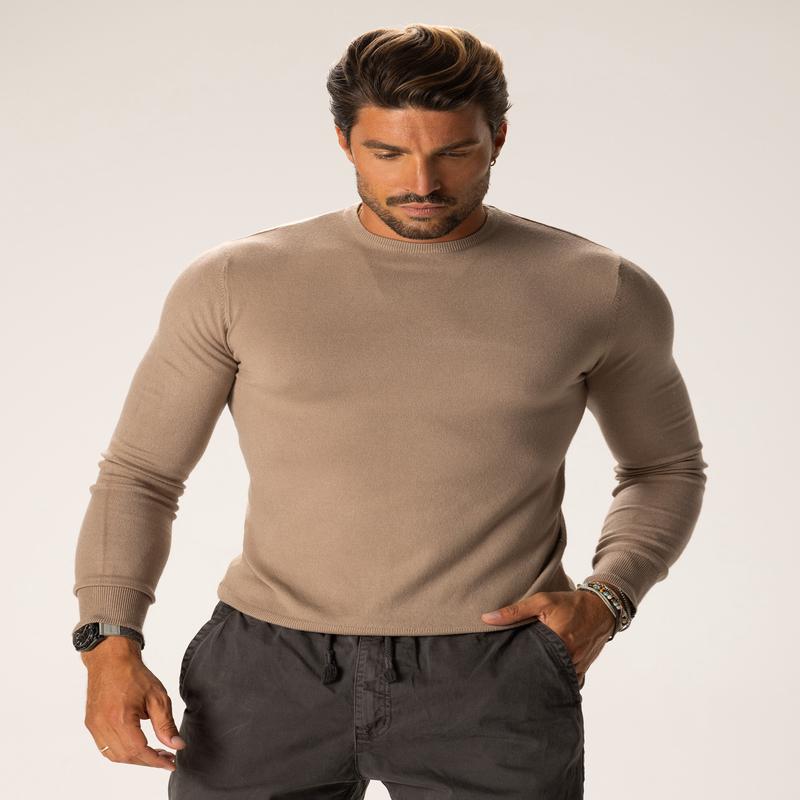 ALAN CREWNECK SWEATER IN BEIGE