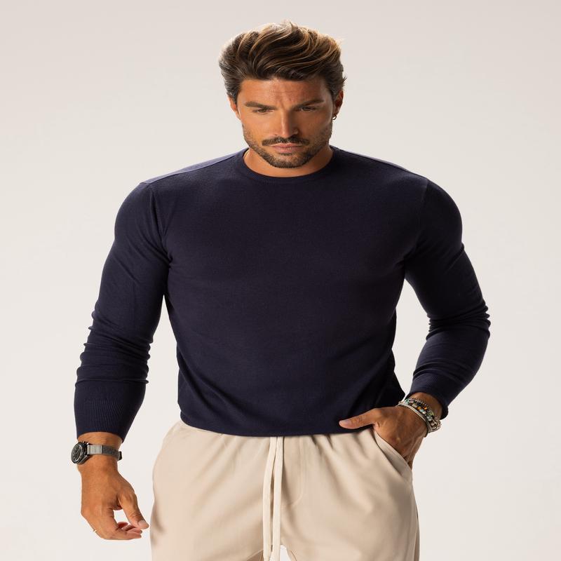 ALAN CREWNECK SWEATER IN NAVY