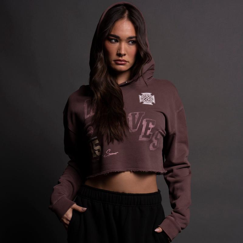 Keep Climbing "Pierce" (Cropped) Hoodie in Rose Taupe