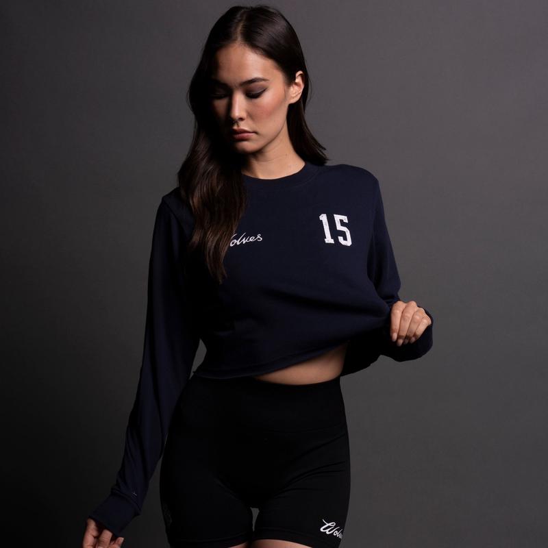 In The Stars "Premium" (Cropped) (LS) Tee in Navy