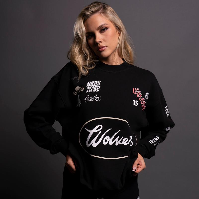 Live Fast V2 She London Crewneck in Black