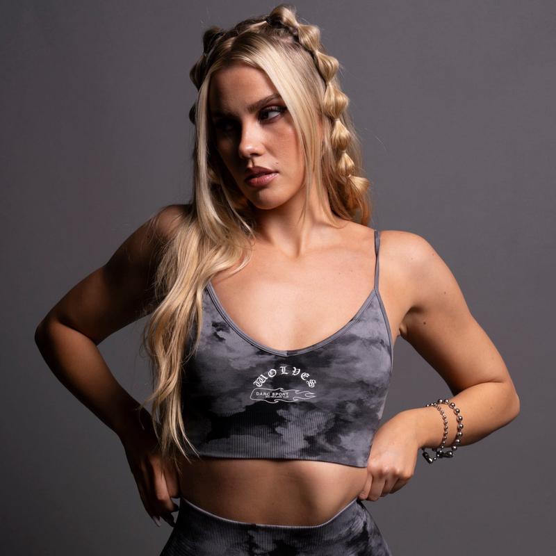 Riders "Everson Seamless" Sports Bra in Black Ghost Clouds