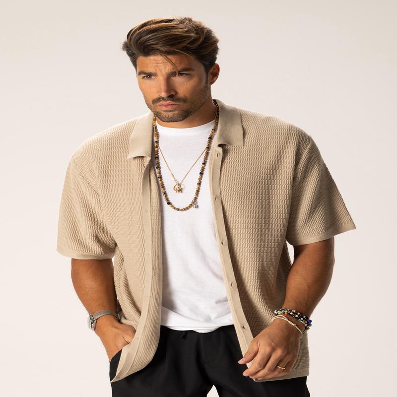 ALDEN KNITTED CARDIGAN IN BEIGE