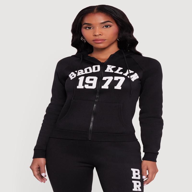 Brooklyn 1977 Fleece Zip Front Hoodie