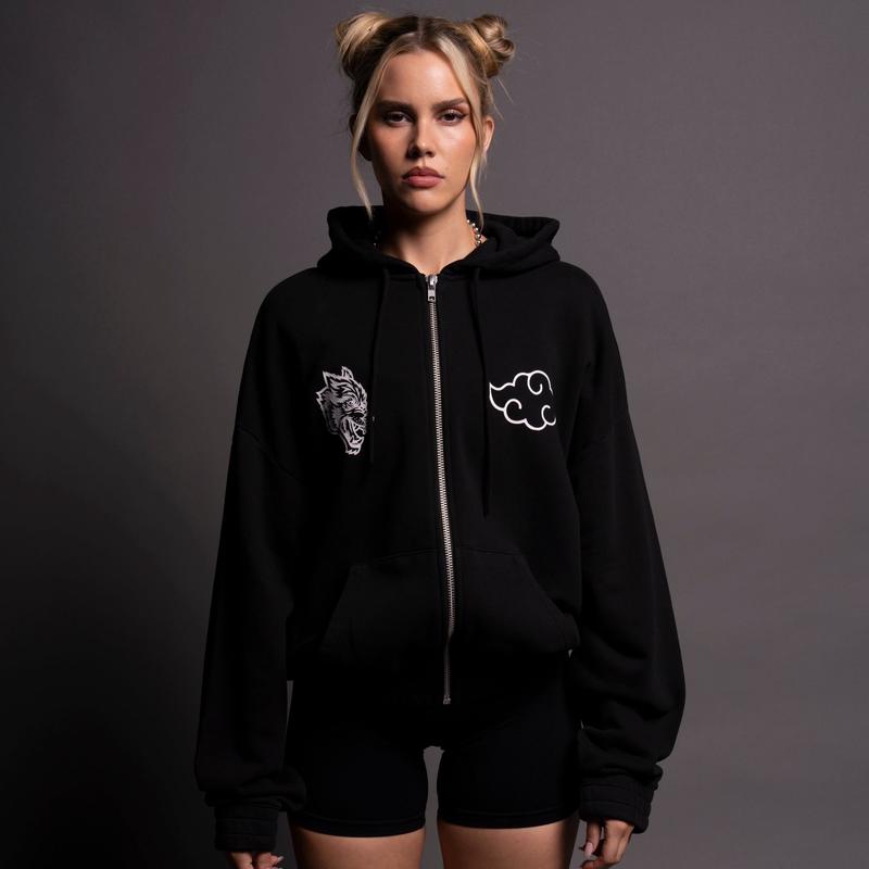 Akatsuki She "Chambers" Zip Hoodie in Black/Blue