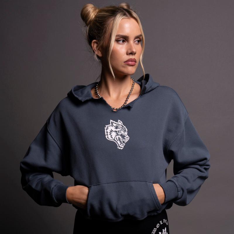 Klein "Dempsey" (Cropped) Hoodie in Darc Blue