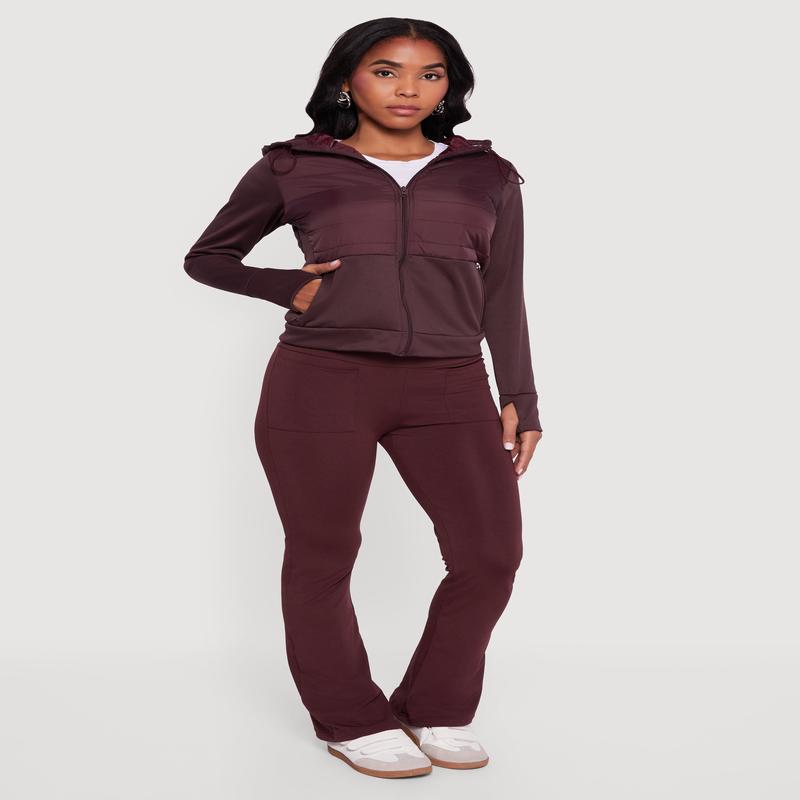 Lightweight Hooded Zip Front Puffer Jacket