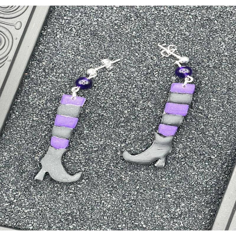 Salem Witch Stockings Dangle Earrings