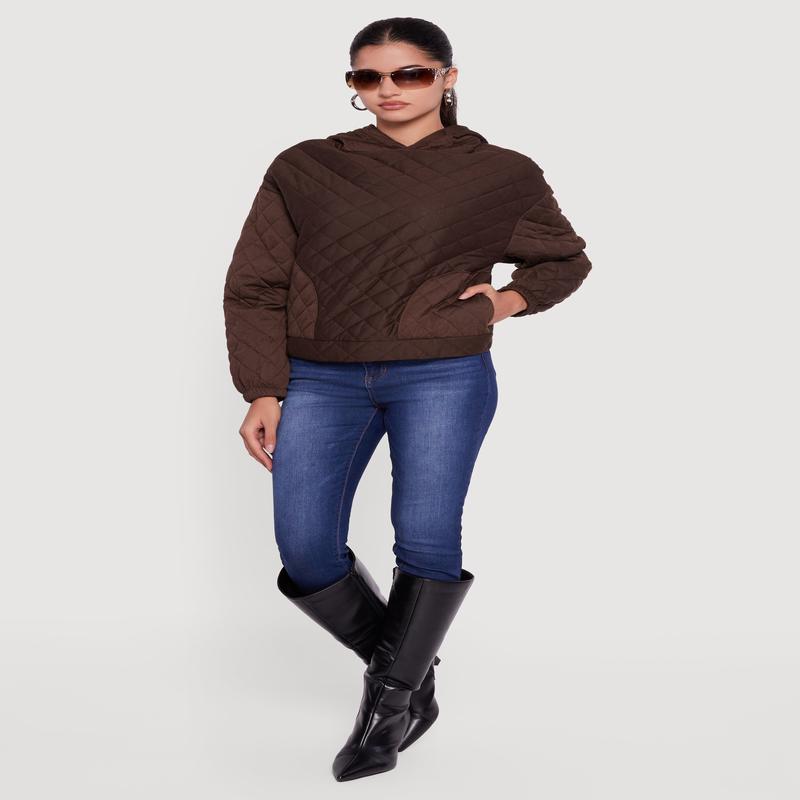 Quilted Pullover Hoodie