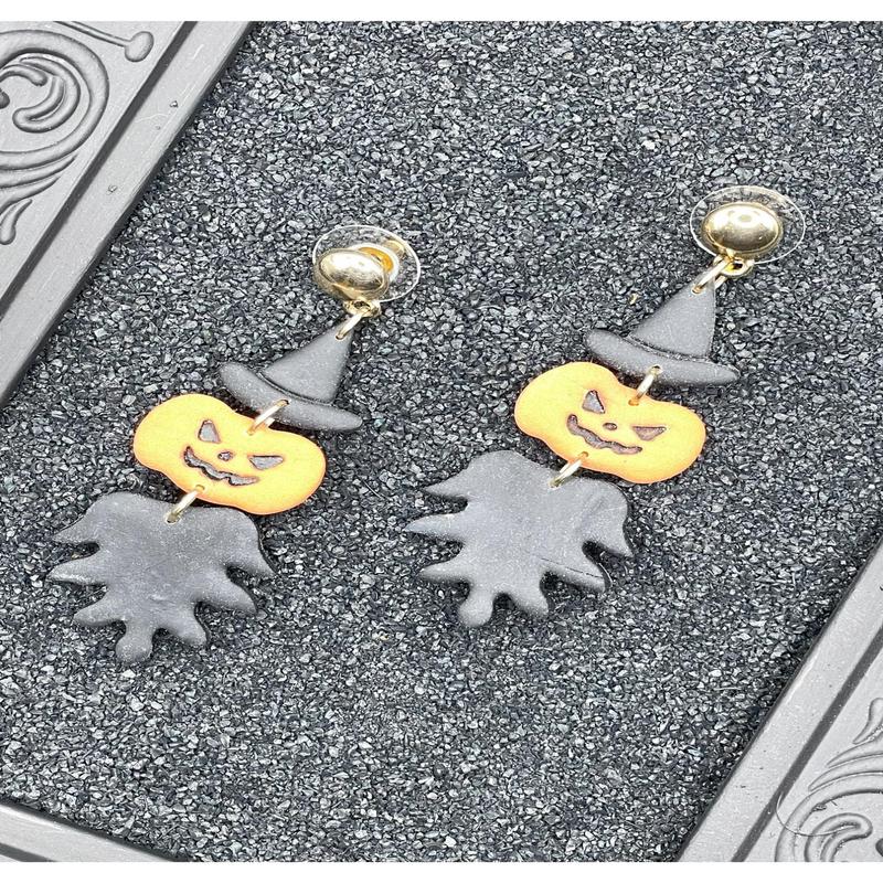 Salem Pumpkin Reaper Dangle Earrings