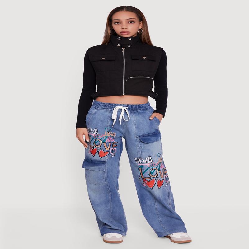 Side Buckle Detail Cropped Mock Neck Vest