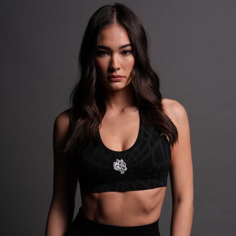 Single Wolf "Everson Seamless" Valencourt Bra in Black Symbiote Web V2