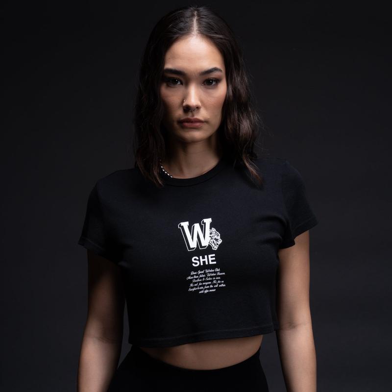 Her Mark Loyalty "Timeless" (Cropped) Tee in Black