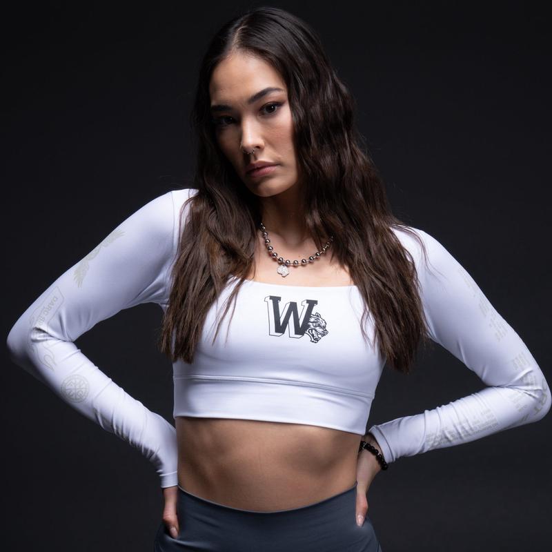 Marked L/S Jade "Energy" Top in White