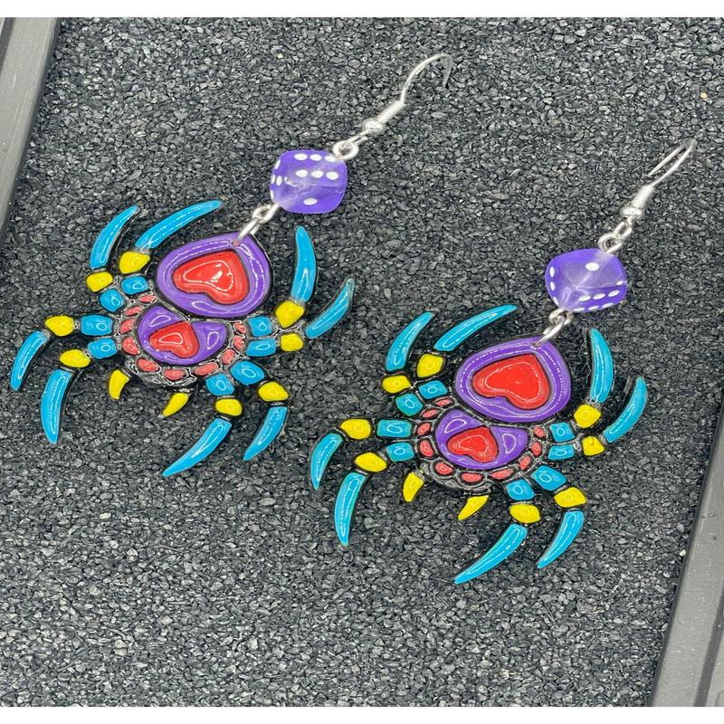 Tattoo Love Spider Earrings