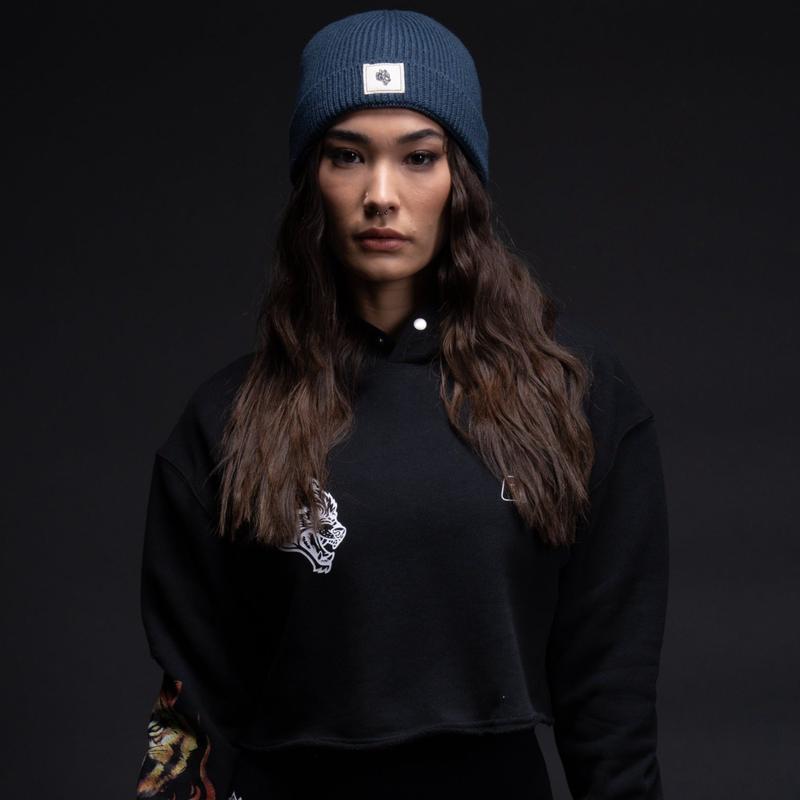 The Fire Within "Vintage Pierce" (Cropped) Hoodie in Black