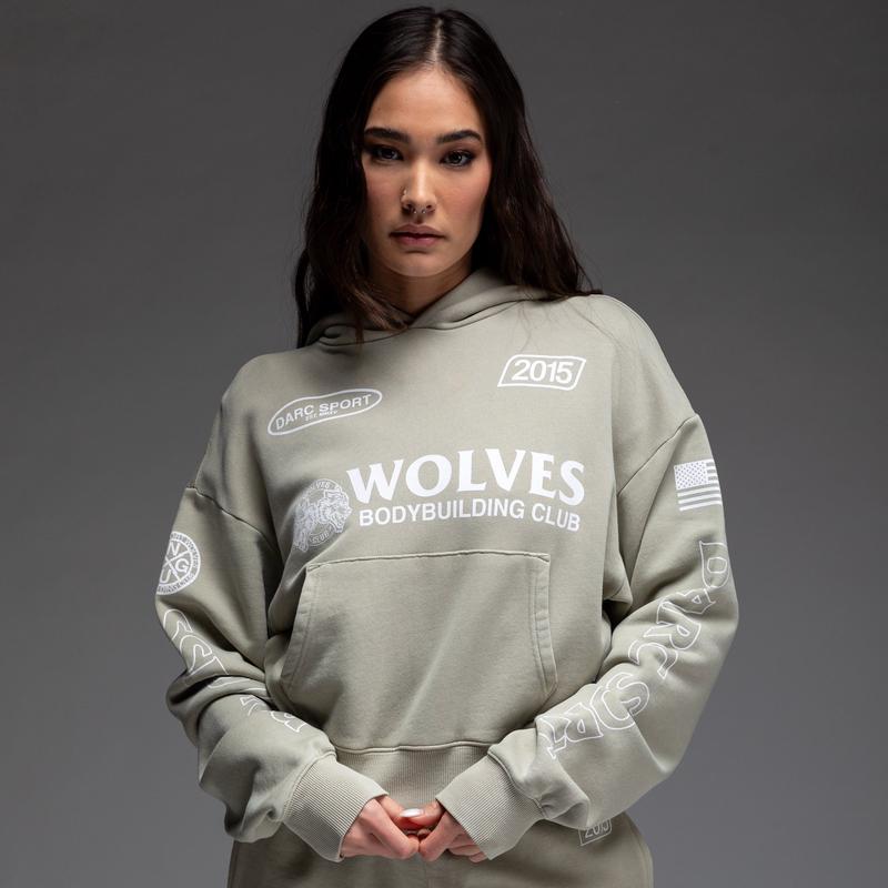 Faster "Owen" (Cropped) Hoodie in Cactus Gray