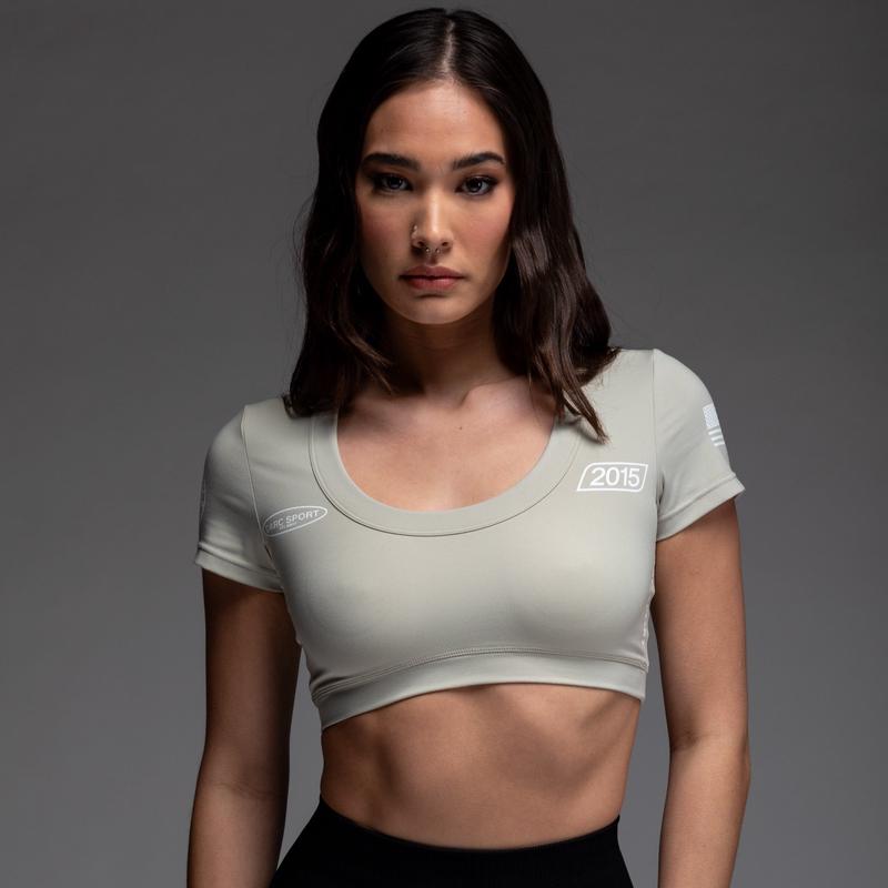 Faster S/S Grace "Energy" Top in Cactus Gray