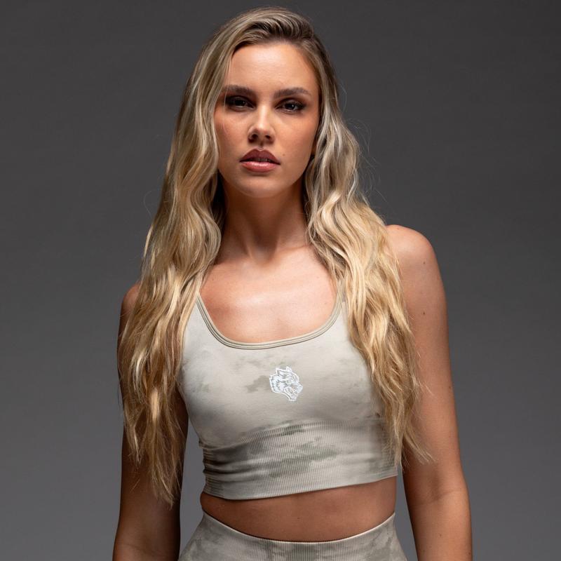 Pyramid V2 "Everson Seamless" Valencourt Bra in Cactus Gray Ghost Clouds