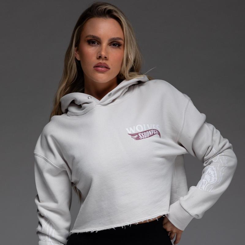 Till The Wheels Fall Off V2 "Pierce" (Cropped) Hoodie in Stone