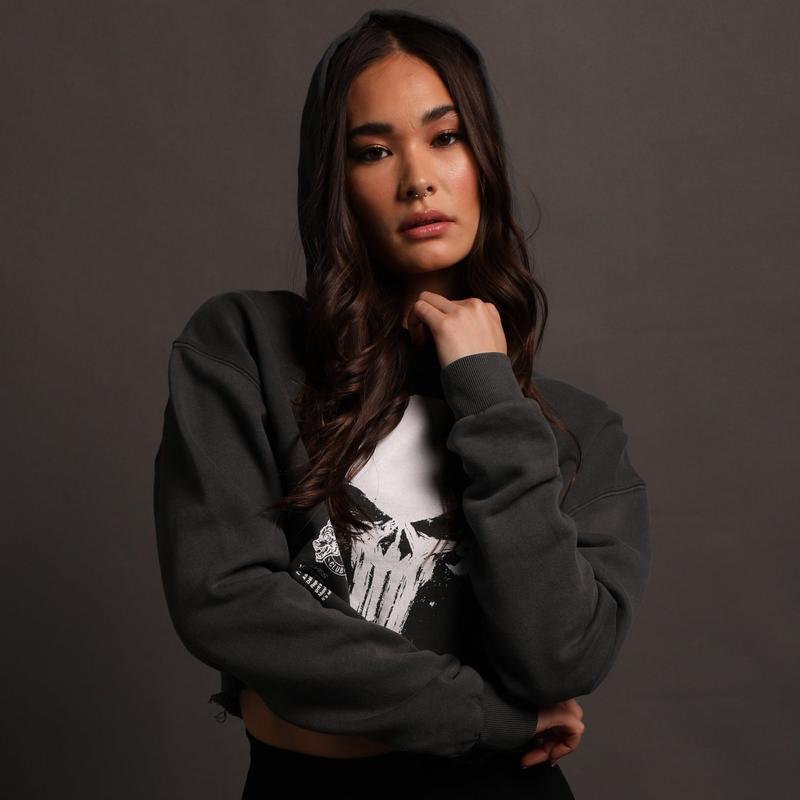 Punisher "Pierce" (Cropped) Hoodie in Castle Gray