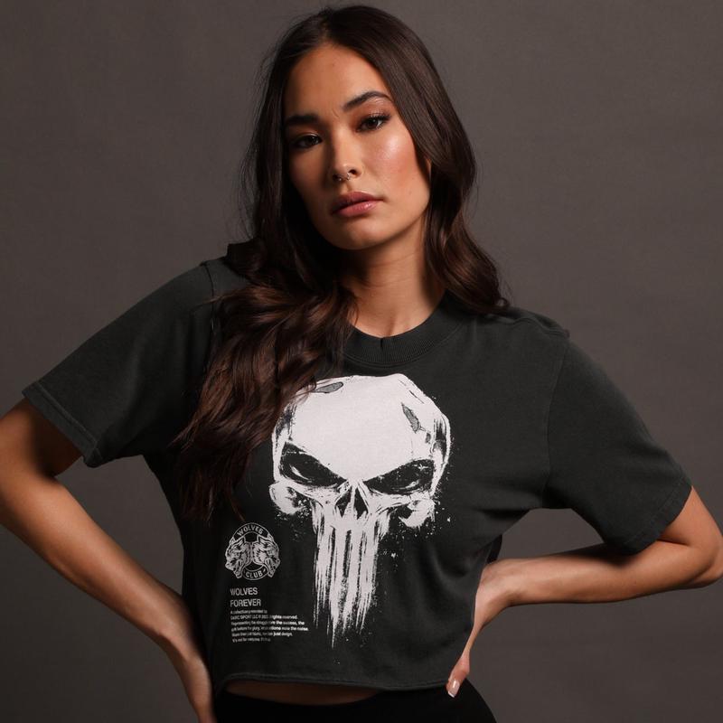 Punisher "Premium" (Cropped) Tee in Castle Gray
