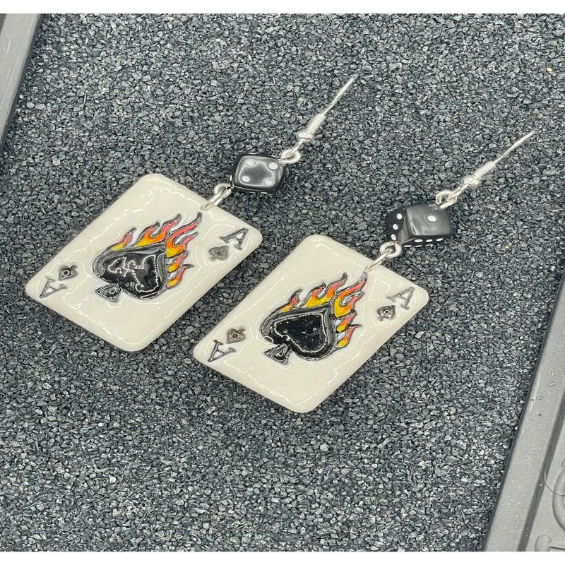 Tattoo Love Ace of Spades Earrings