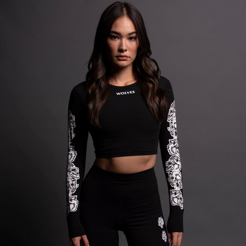 Covered L/S Ava "Energy" Top in Black