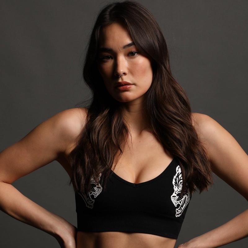 Dual "Everson Seamless" Sports Bra in Black