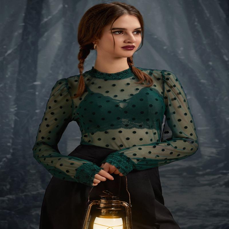 ModCloth Roxanne Smocked Mockneck Blouse