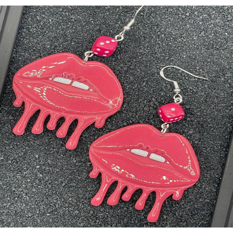 Tattoo Love Drippy Lips Earrings