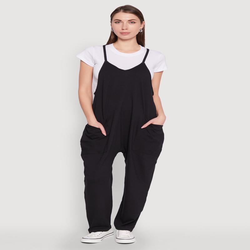 Cargo Pocket V Neck Jumpsuit