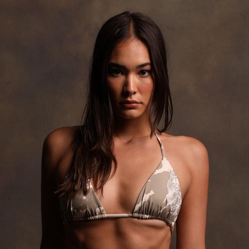 Dual Wolf Nikita Triangle Top in Cacti Cream Native Camo