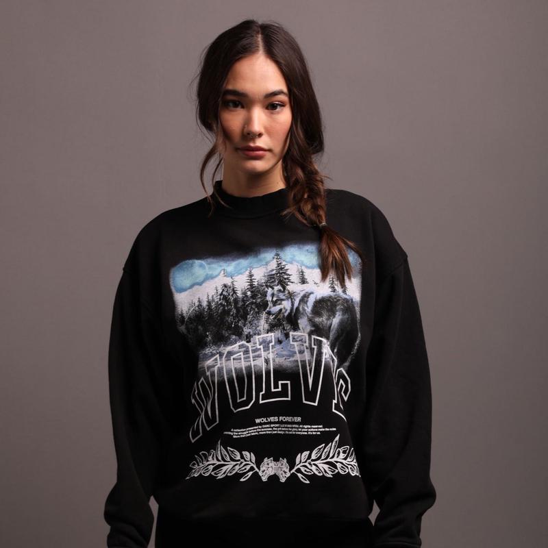 She Into The Night "Vintage London" Crewneck in Black