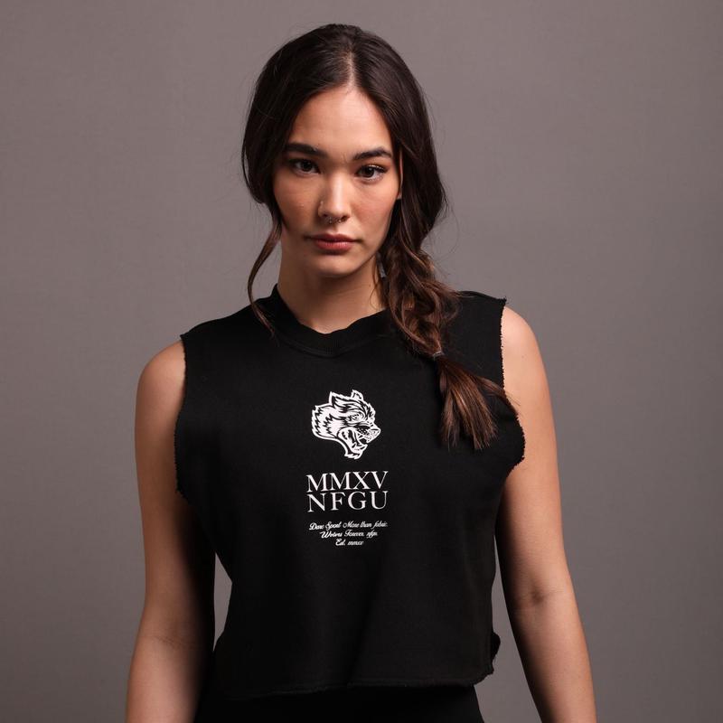 She MMXV NFGU Muscle London (Cropped) Crewneck in Vintage Black