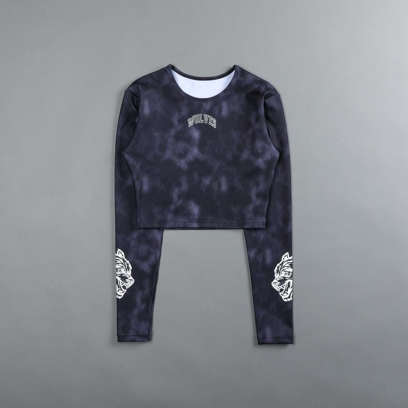 Wolf Spirit L/S "Energy" Top in Midnight Wolf Fur