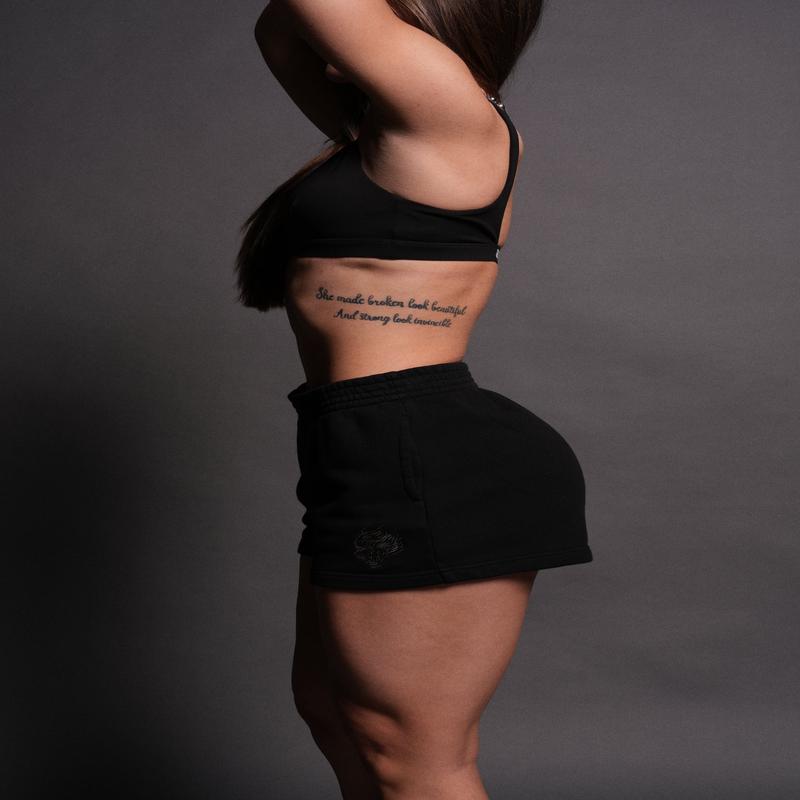 Dual Ellie Sweat Shorts in Black