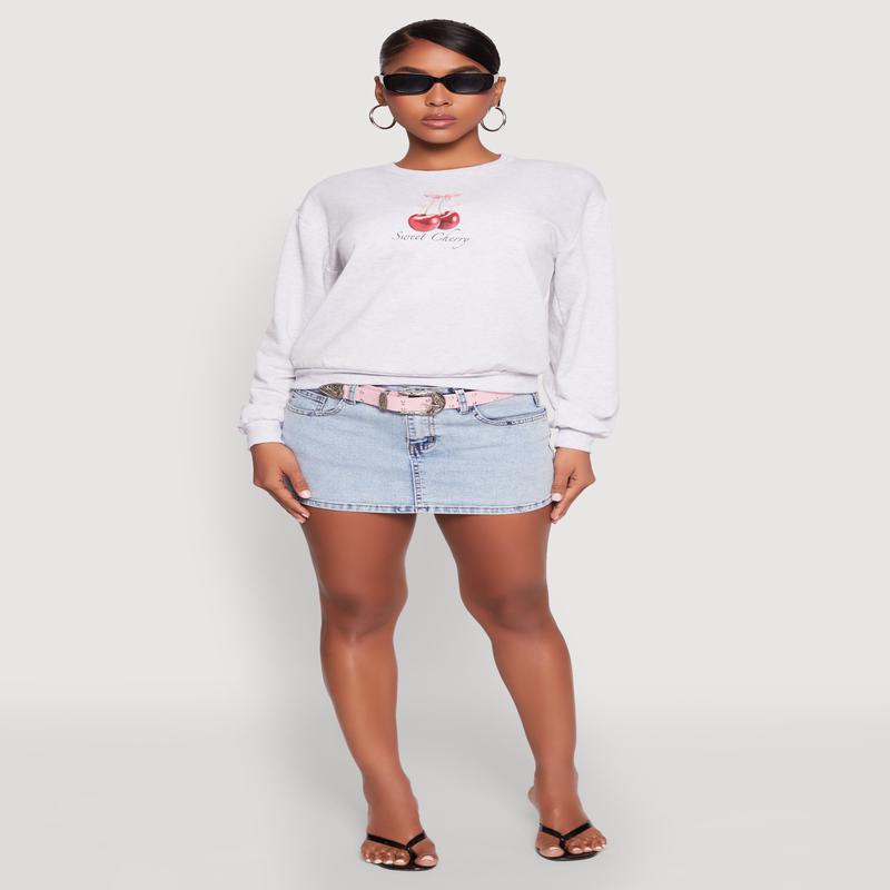 Iris Sweet Cherry Graphic Print Sweatshirt