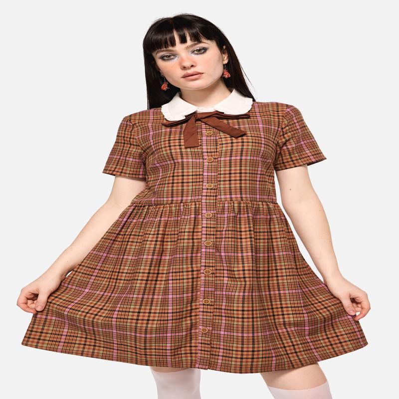 Rustic Check Collar Dress