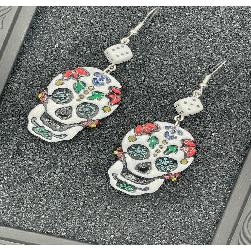 Tattoo Love Sugar Skull Earrings
