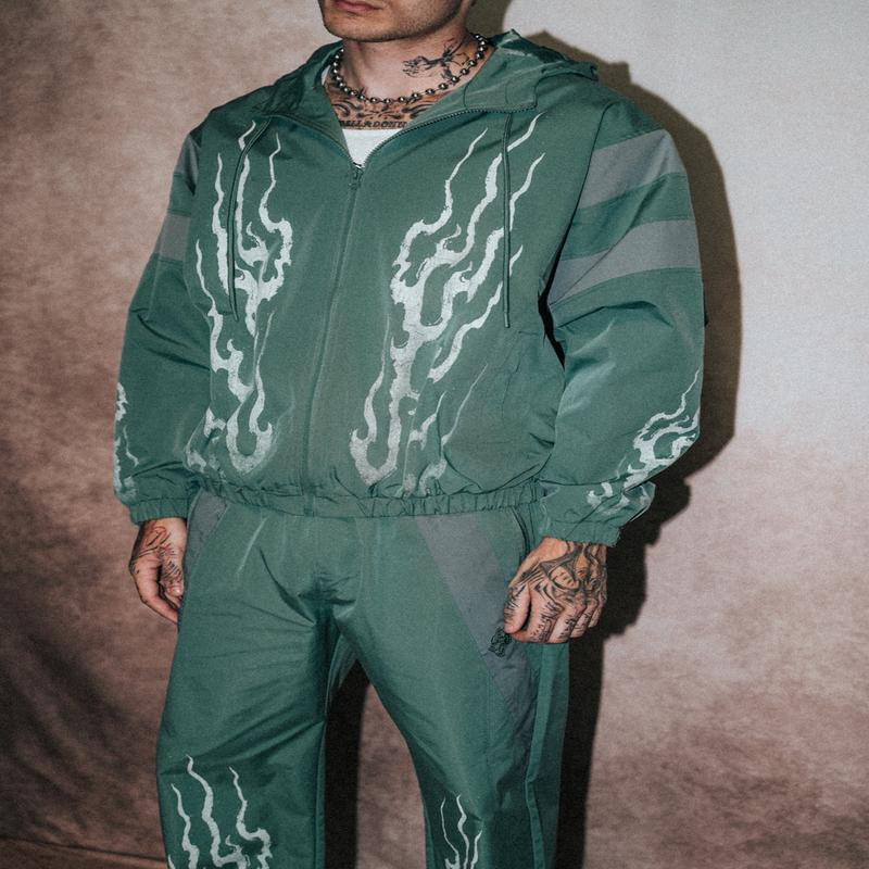 Darc Infernal Brolic Unisex Track Jacket in Norse Green