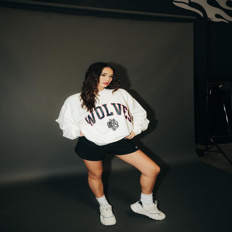 Loyalty London Unisex Crewneck in Cream/Maroon