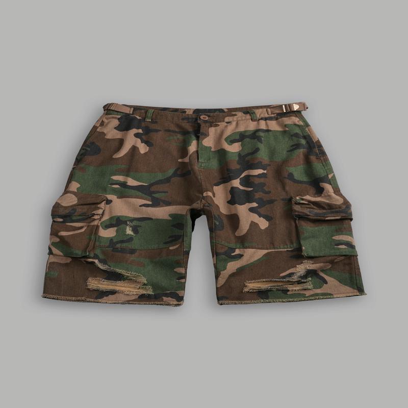 Wolf Chopper Duke Cargo Shorts in Woodland Camo