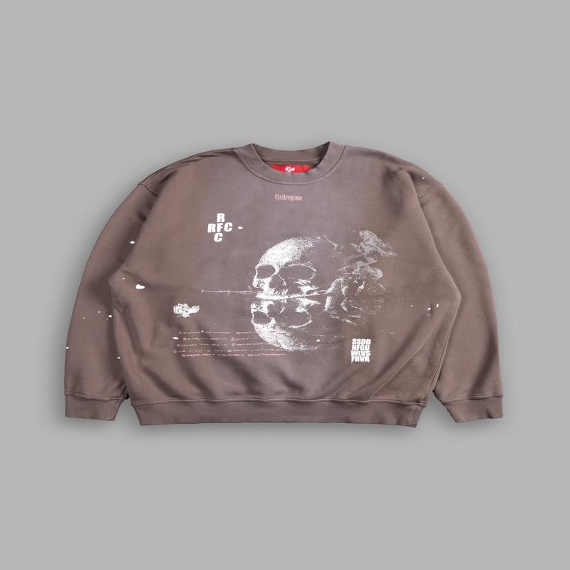 RFC NFGU London Crewneck in Mojave Brown Sun Fade